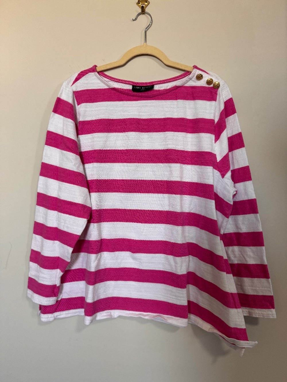 Lane Bryant Striped Sweater with Button Detail